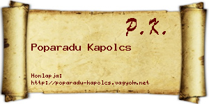 Poparadu Kapolcs névjegykártya
